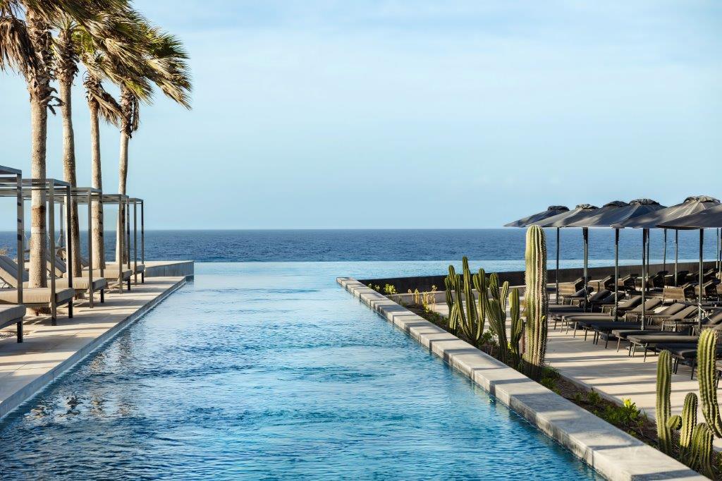 Oceanfront main infinity pool at Secrets Baby Beach Aruba