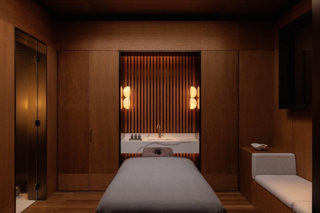Auriga Spa 20-meter heated indoor swimming pool beneath restored heritage glass lanterns