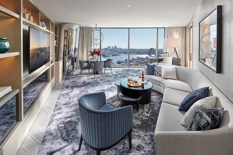 Executive Harbour Bridge Suite with private bedroom and spacious living room overlooking the bridge
