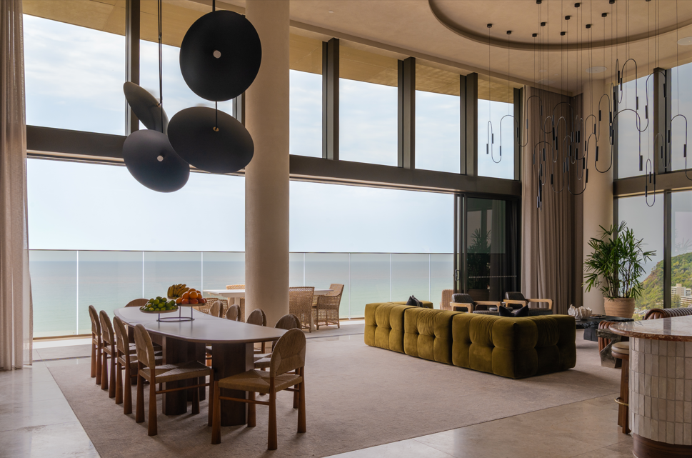 The Sky House penthouse terrace with panoramic 180-degree coastal vistas