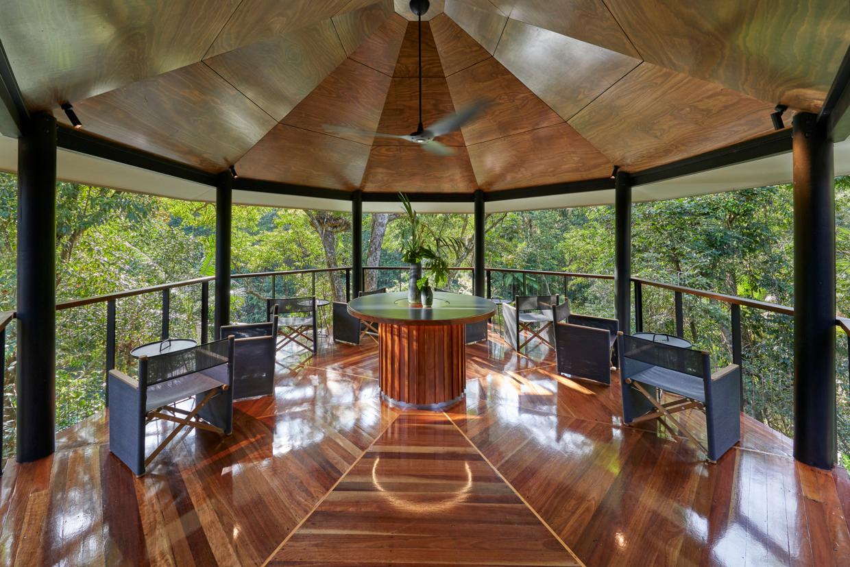 Silky Oaks Lodge Treehouse Suite timber verandah and daybed hammock