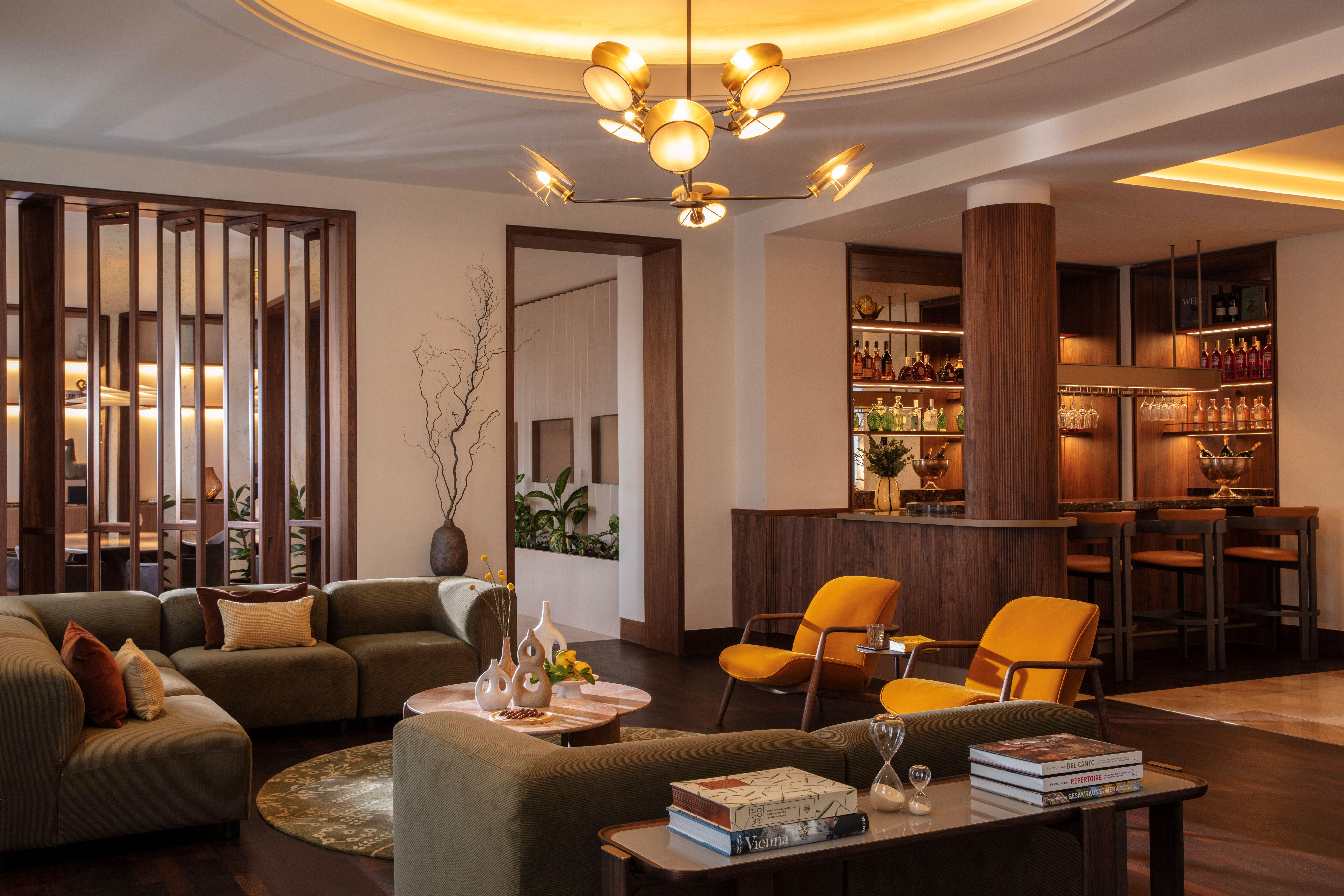 Presidential Suite grand living room with piano