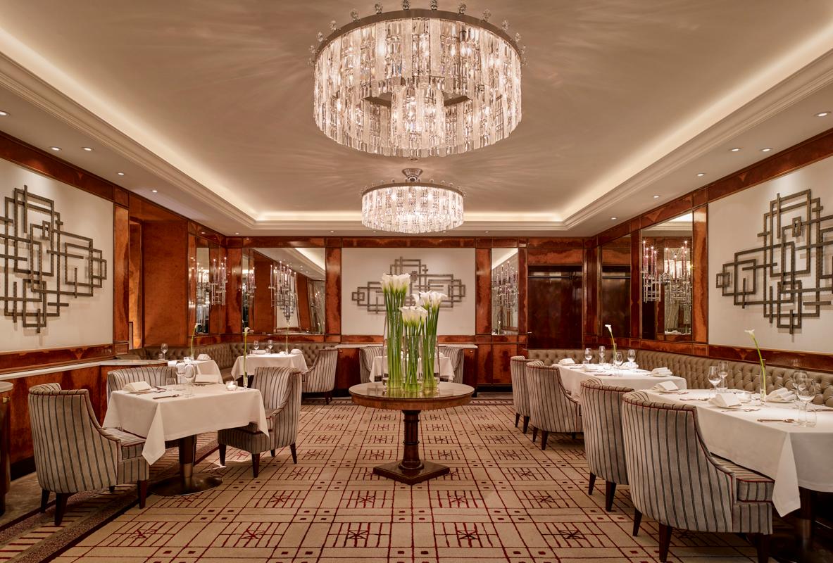 OPUS gourmet restaurant blending Josef Hoffmann 1930s style with contemporary gastronomy