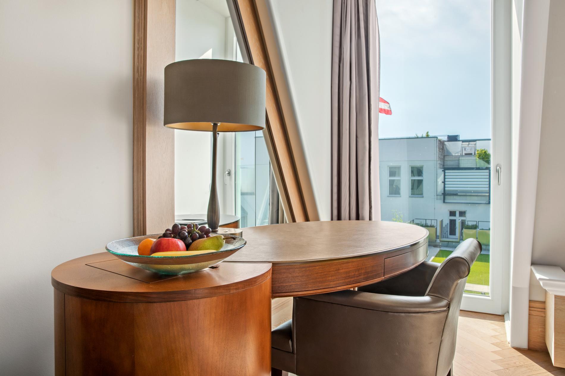 Park Hyatt Vienna 1 King Deluxe room with marble bath and Blaise Mautin amenities