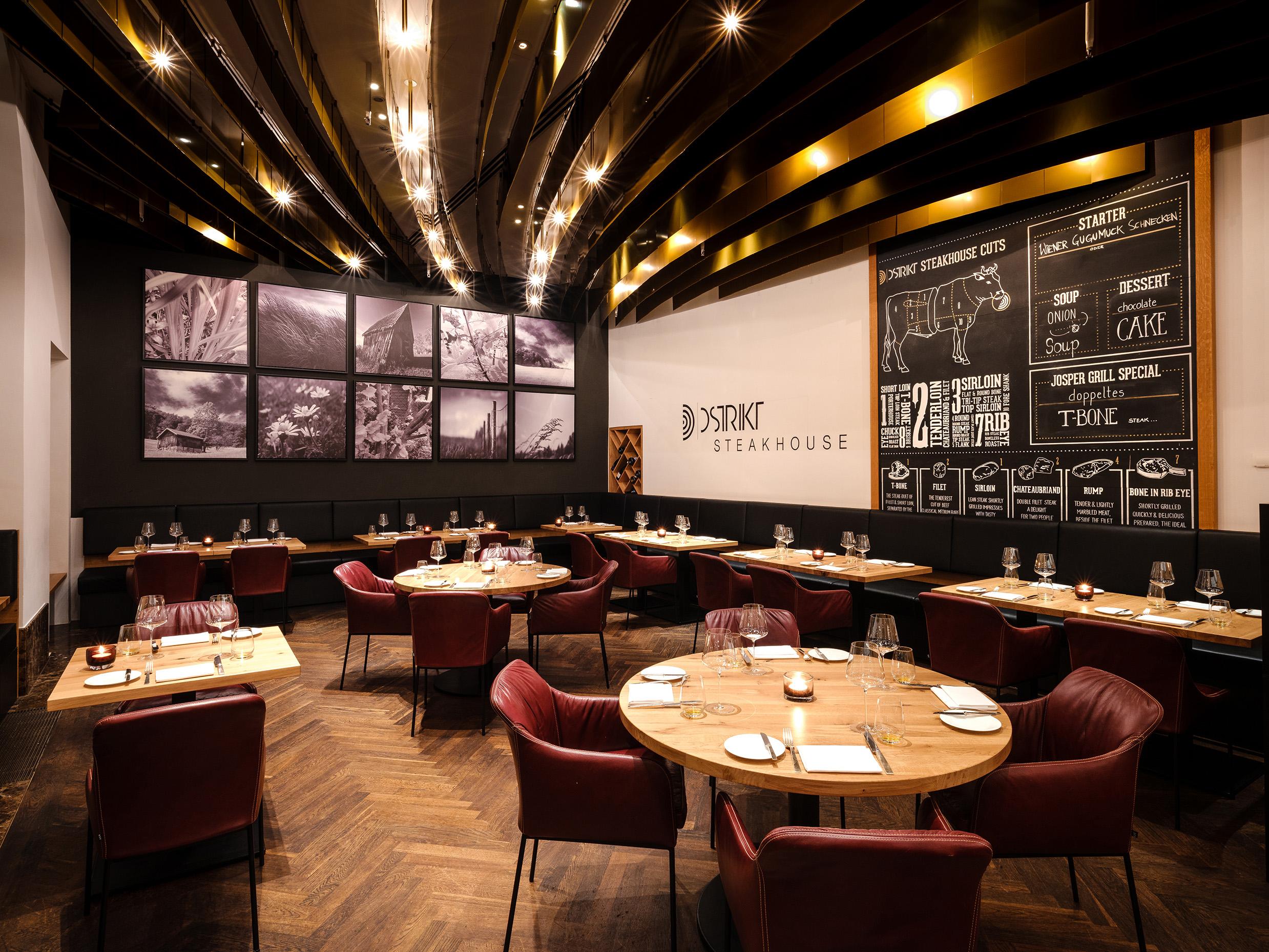 Dstrikt Steakhouse featuring Austrian dry-aged prime cuts grilled on Josper charcoal oven
