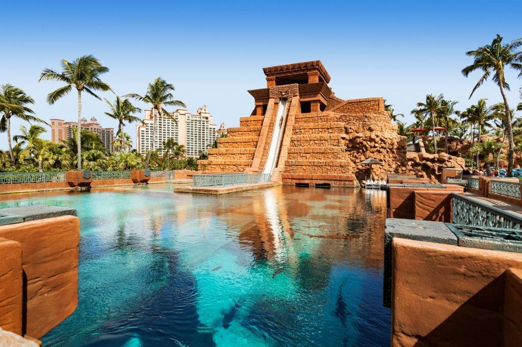 The Mayan Temple Leap of Faith 60-foot vertical speed slide in Aquaventure