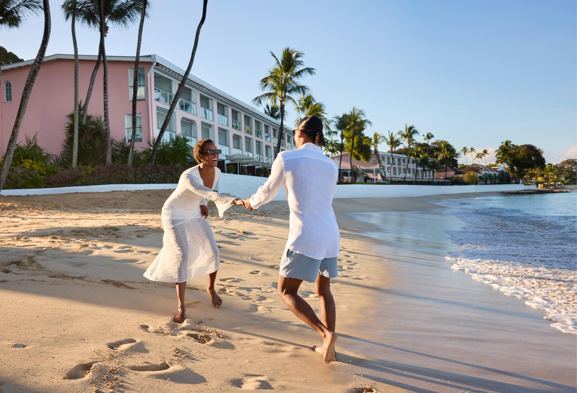 Half-mile private white sand beach and calm turquoise swimming waters