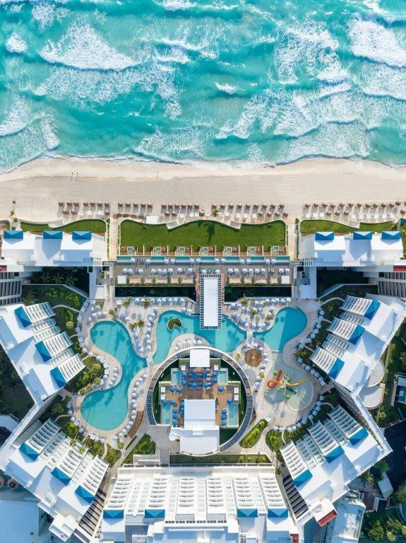 Hilton Cancun Mar Caribe Aerial Oceanfront View