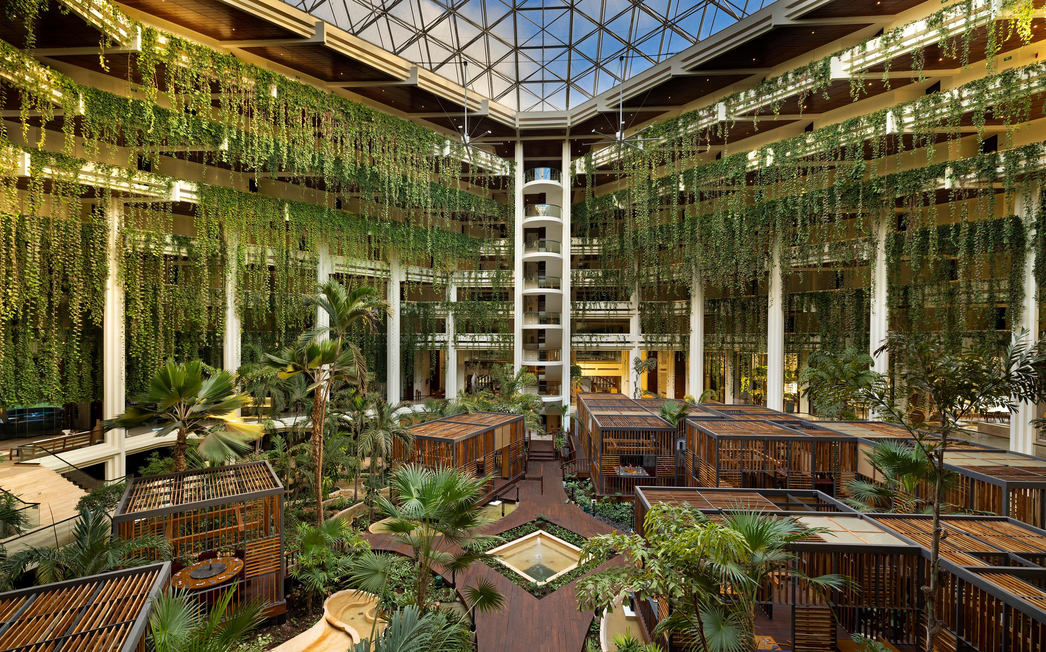 Paradisus Cancun Lush Indoor Atrium Botanical Gardens