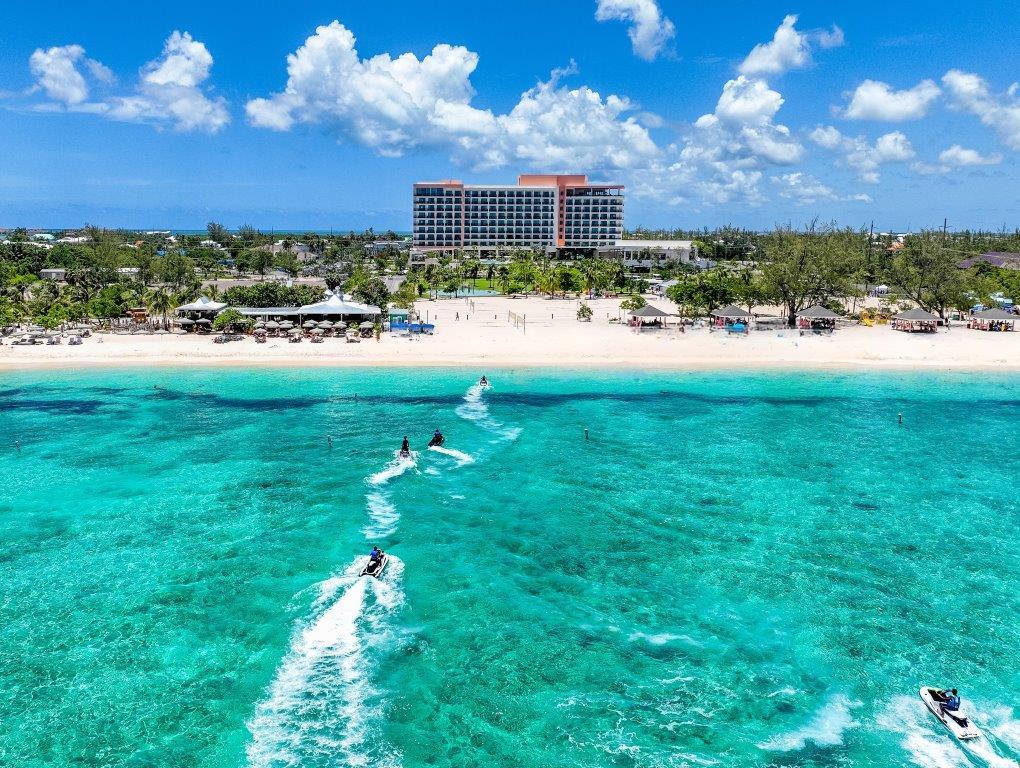 Hotel Indigo Grand Cayman resort exterior and pool deck