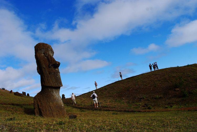 Guided exploration at Rano Raraku volcano quarry with iconic Moai statues