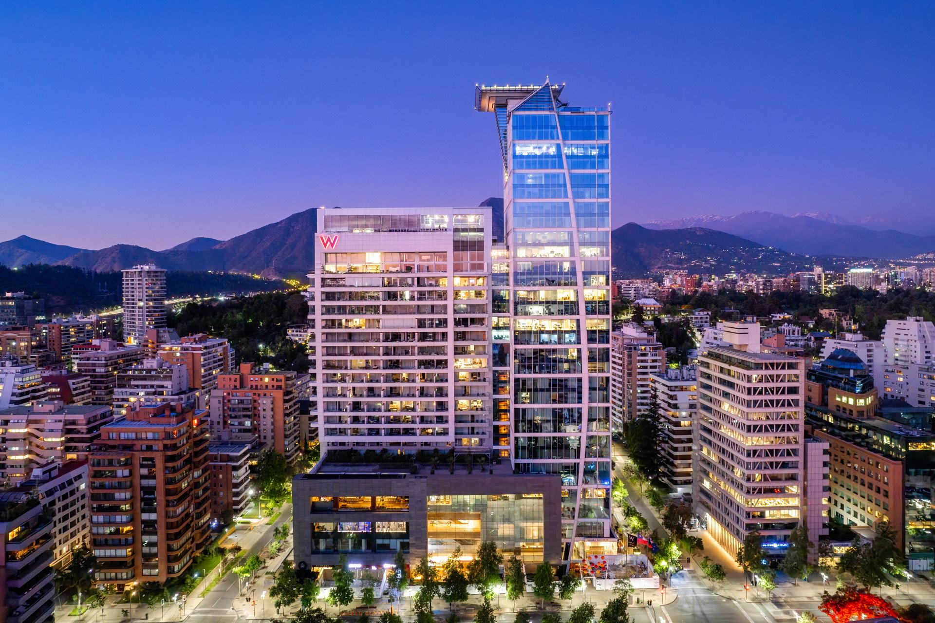 W Santiago Iconic Glass Facade on Isidora Goyenechea
