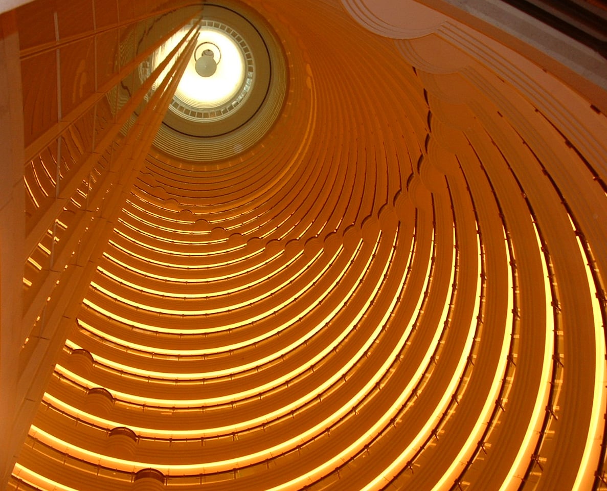 Barrel-Vaulted Sky Atrium View