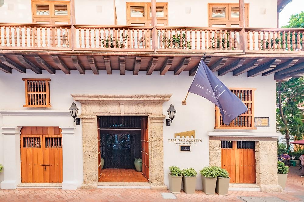 Colonial facade with handcrafted wooden balconies