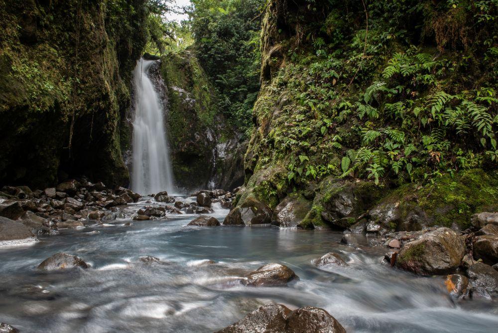 Roaring waterfall on private hiking trails
