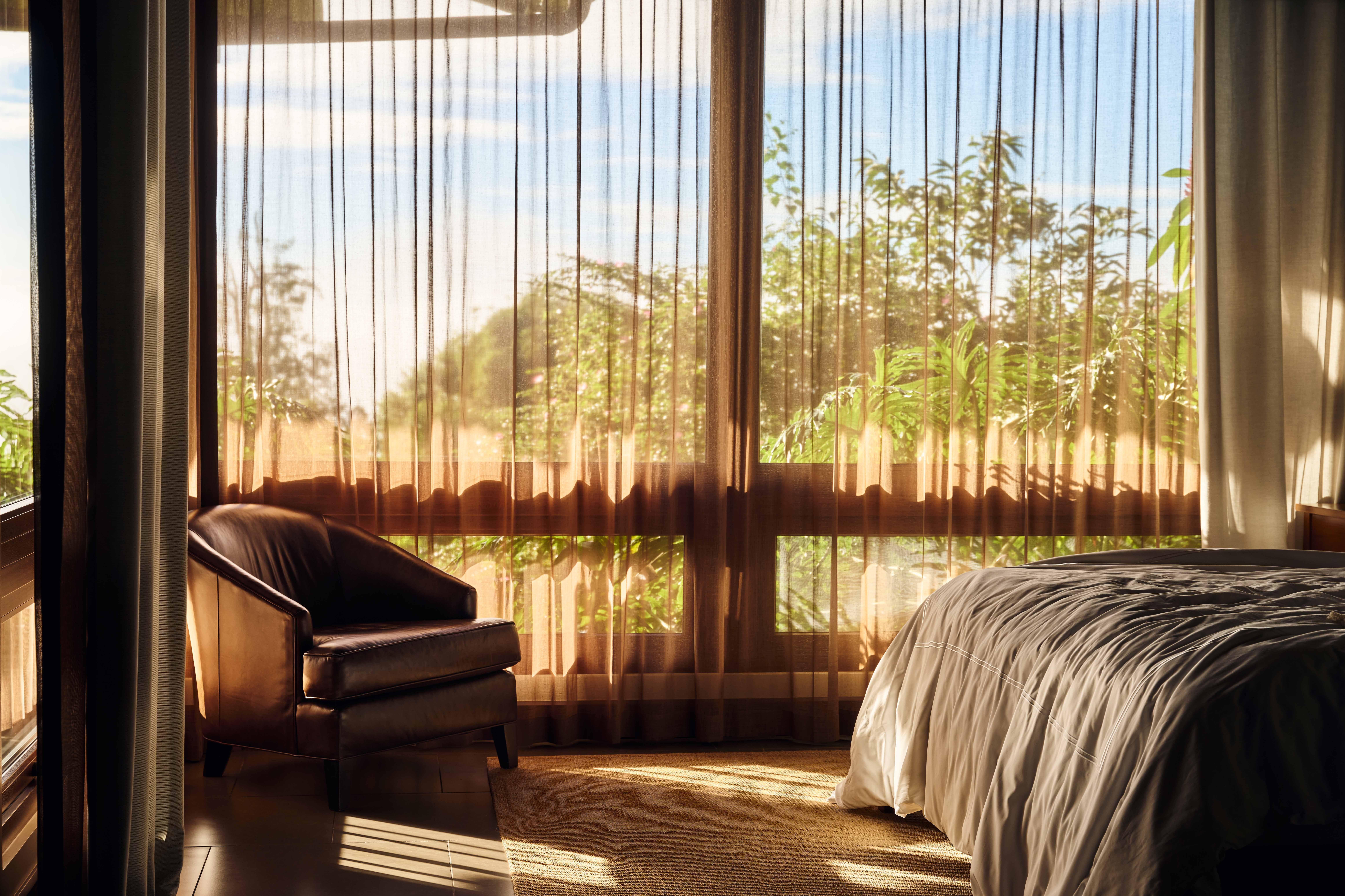 Casita bedroom and vaulted wood ceiling