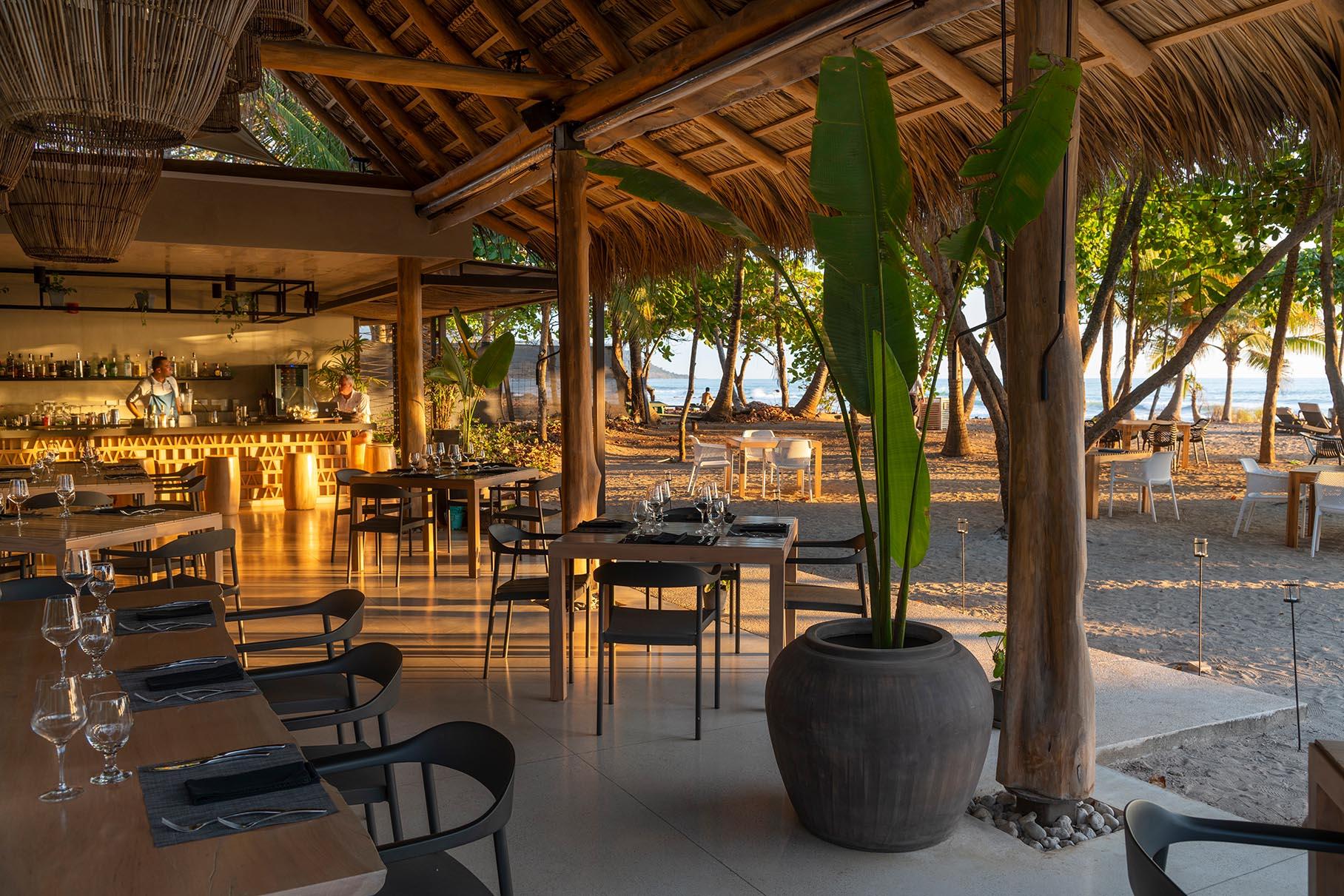 Manzu beachfront restaurant and bar on the sand