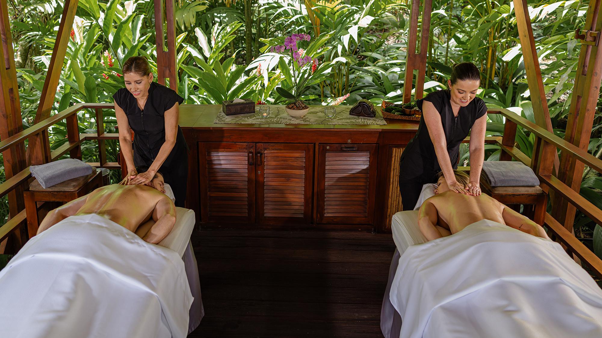 The Spa at Tabacon open-air rainforest treatment bungalows