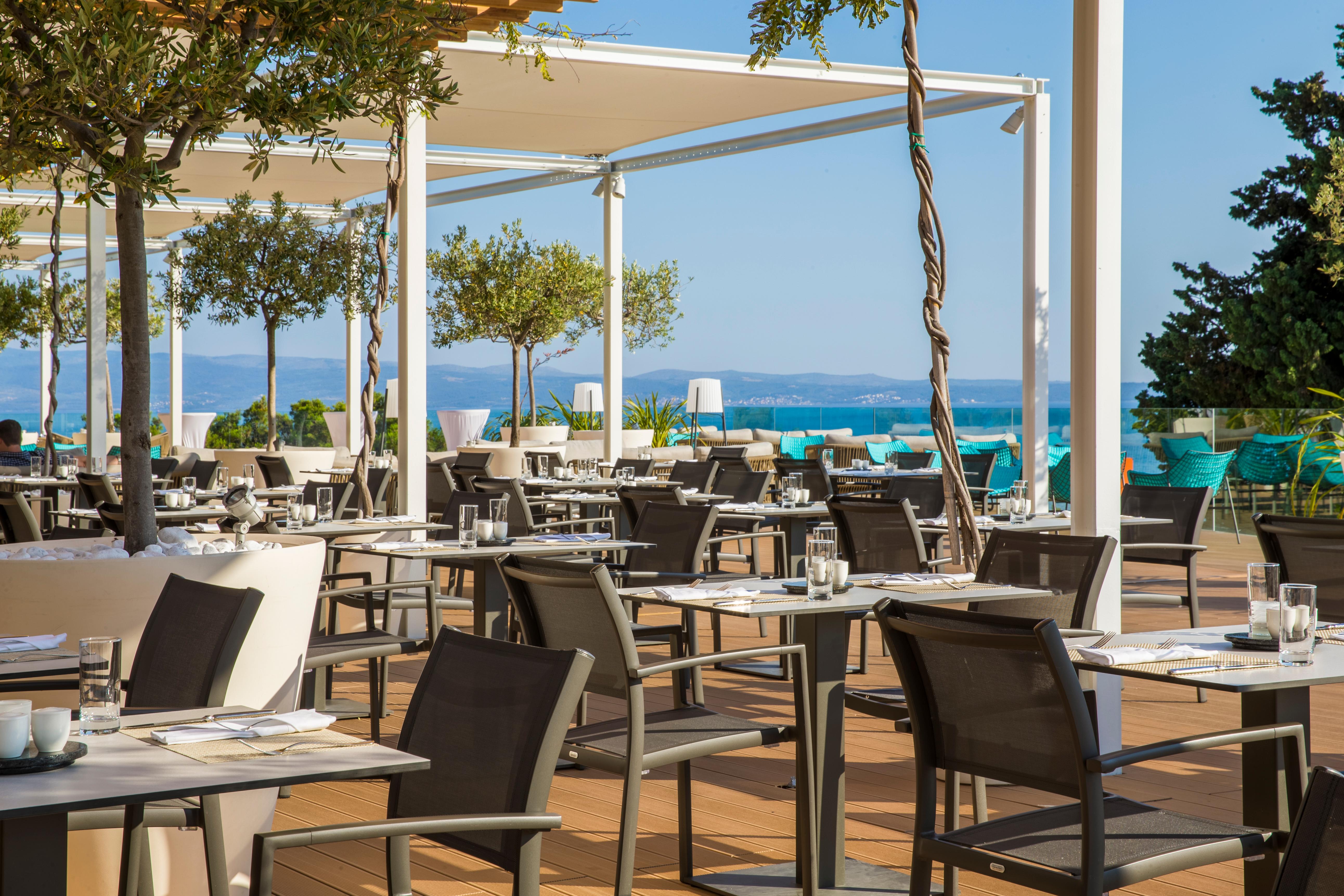 The Fig Leaf open-air dining terrace with sea vistas