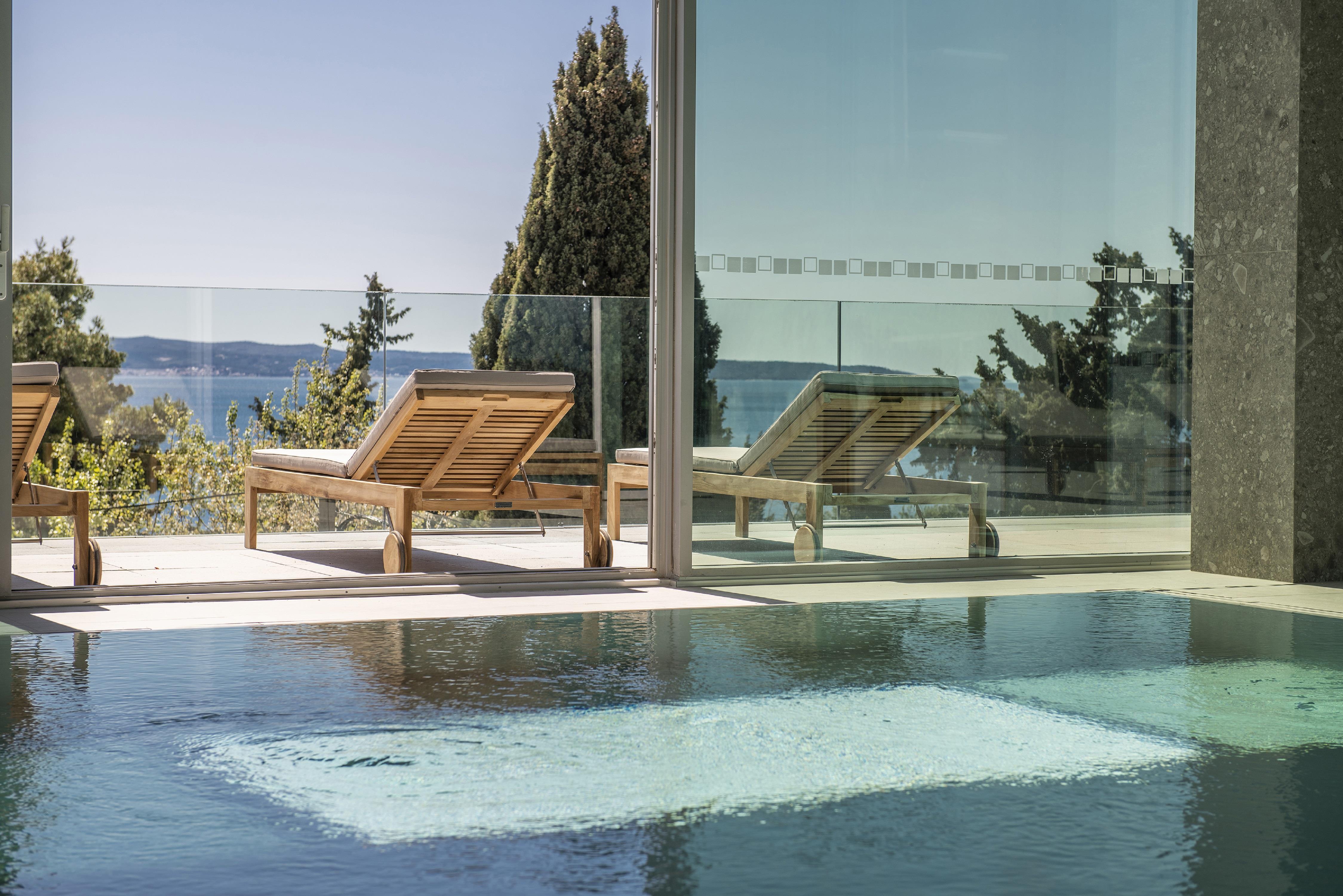 Spalato Spa indoor heated vitality pool with sea views