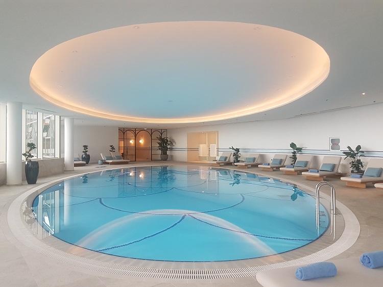 Anjana Spa indoor heated vitality pool with sea views