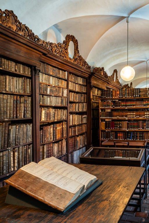 Augustinian Monastery Library with ancient manuscripts