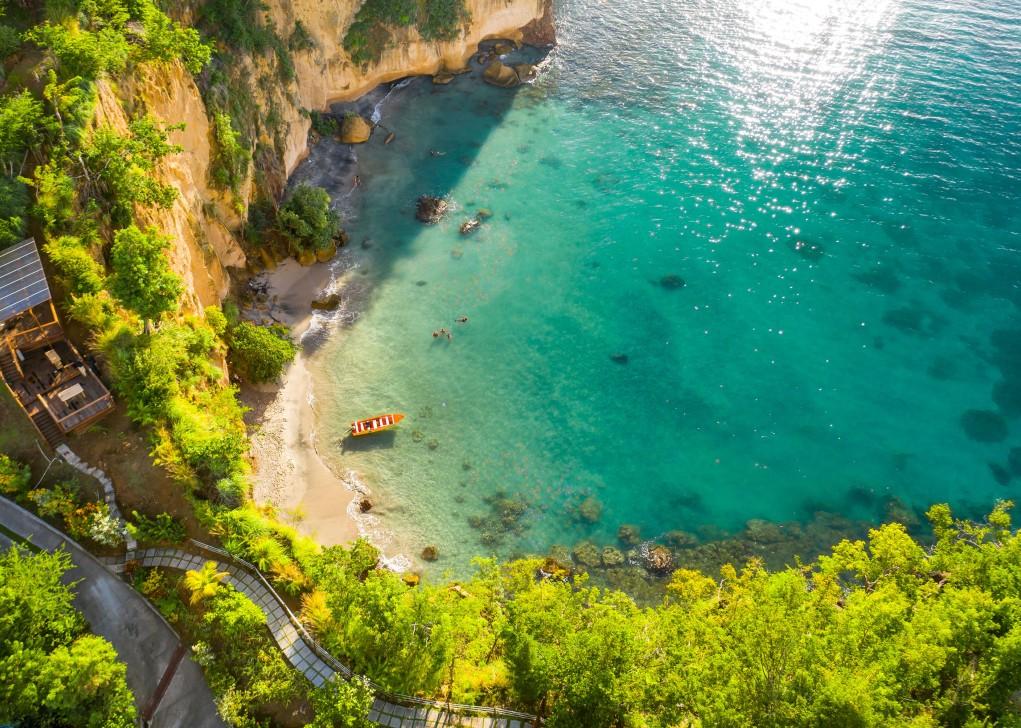 Secret Beach secluded cove in Dominica