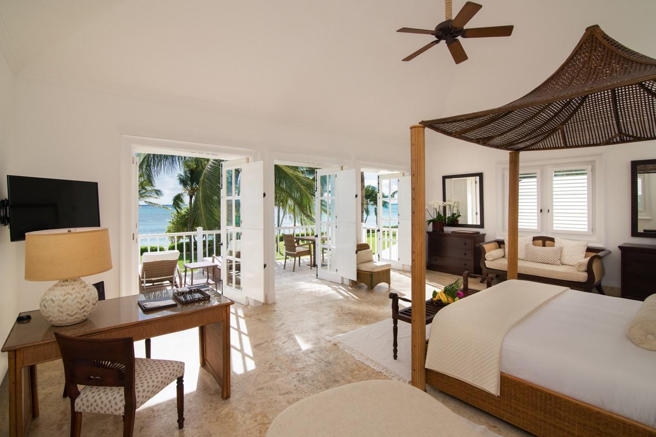 Junior Suite second floor bedroom and vaulted ceiling