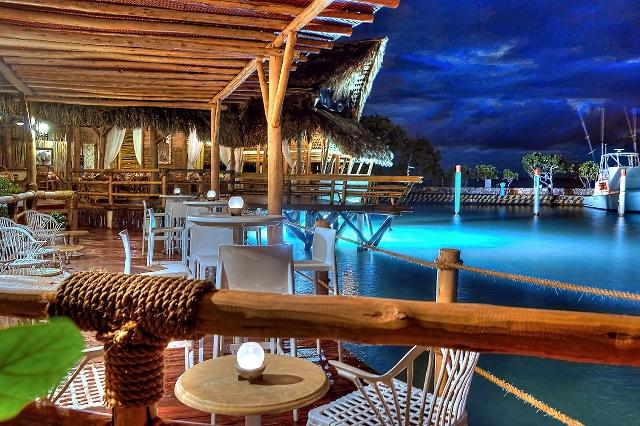 La Yola oceanfront marina restaurant perched on stilts