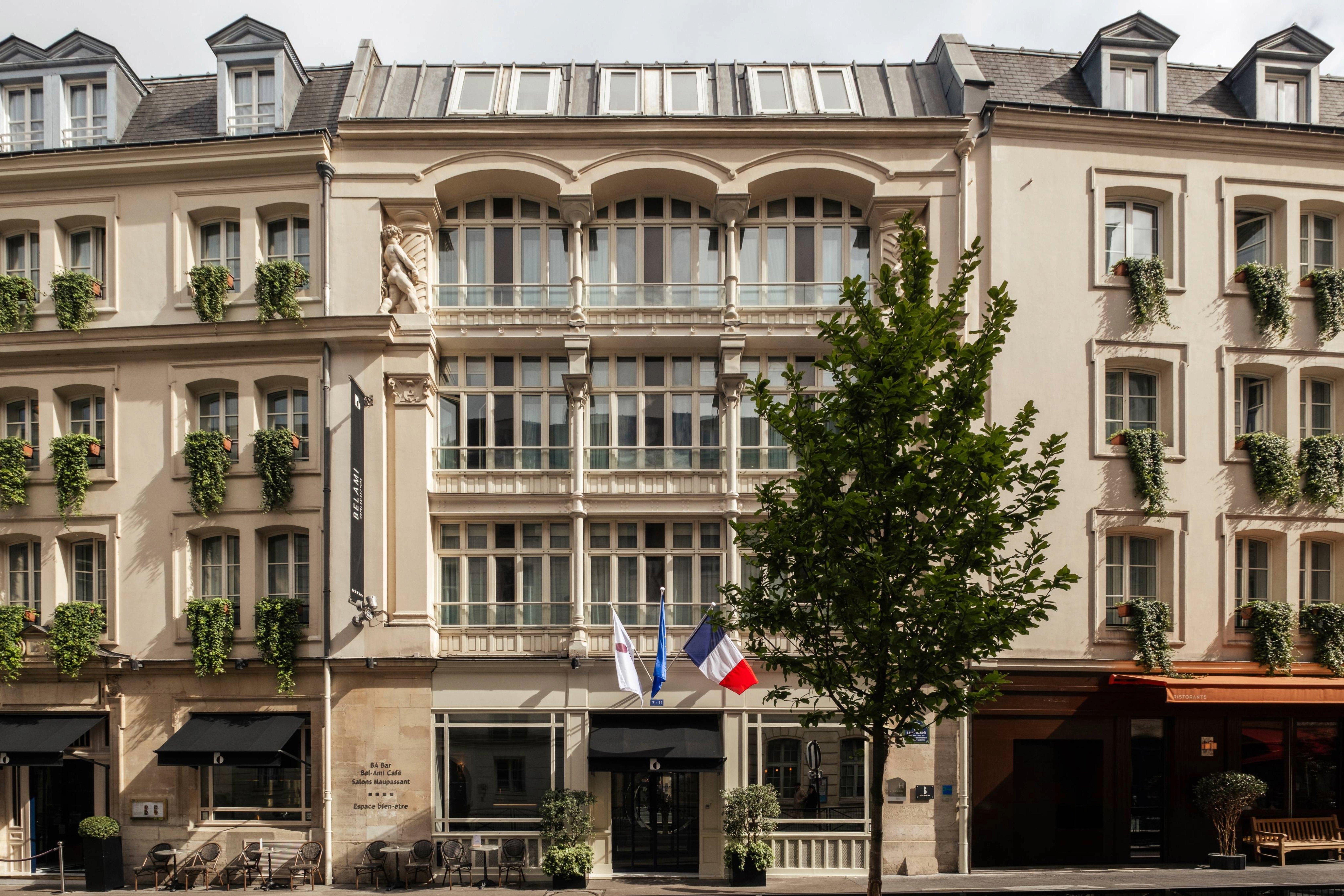 Hotel Bel Ami elegant facade in Saint-Germain-des-Pres Paris