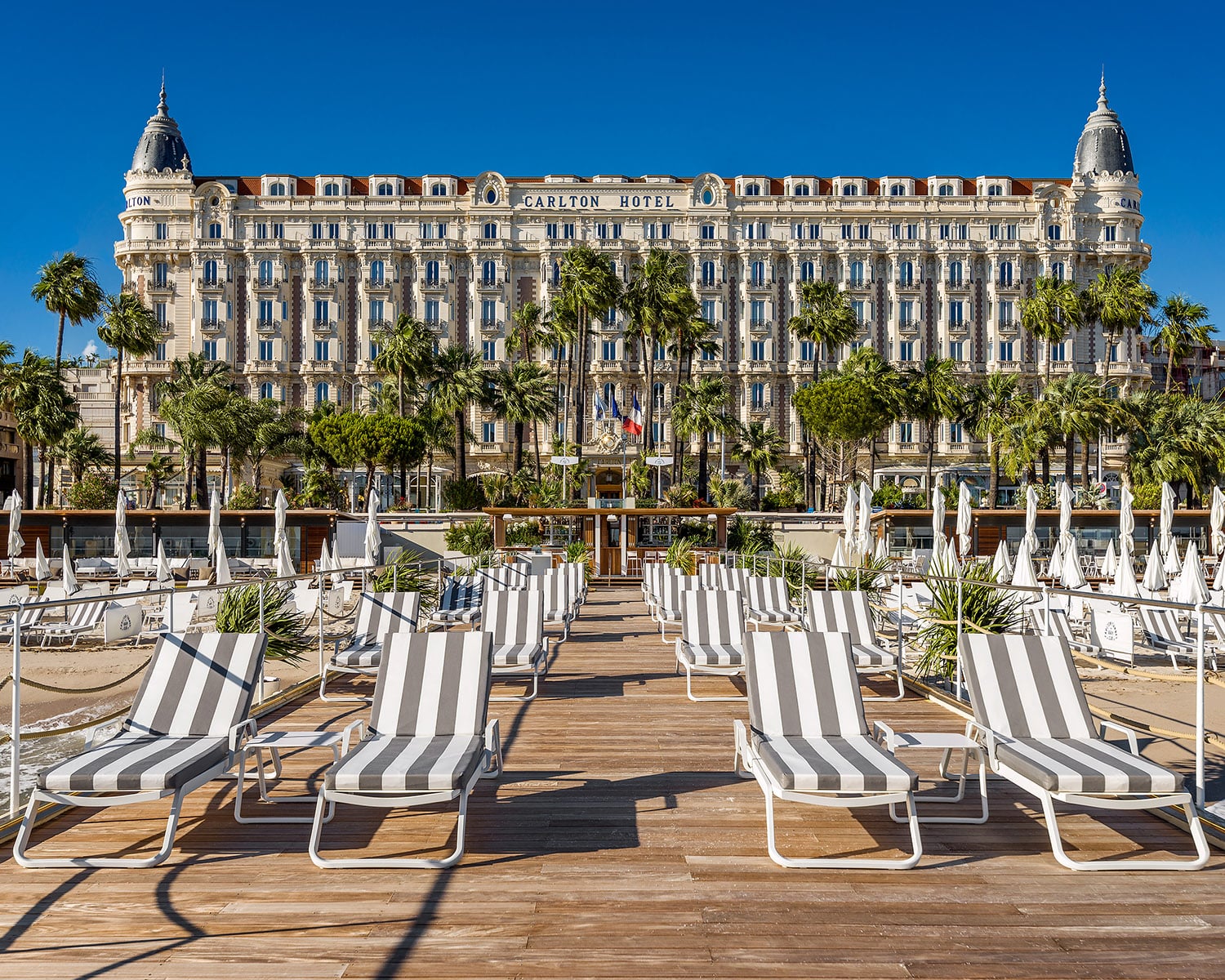 Carlton Cannes iconic Belle Epoque palace facade on Boulevard de la Croisette