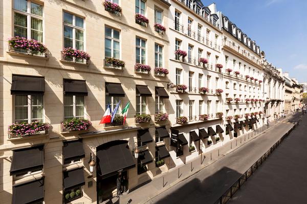 Castille Paris historic 18th century facade on Rue Cambon next to Chanel
