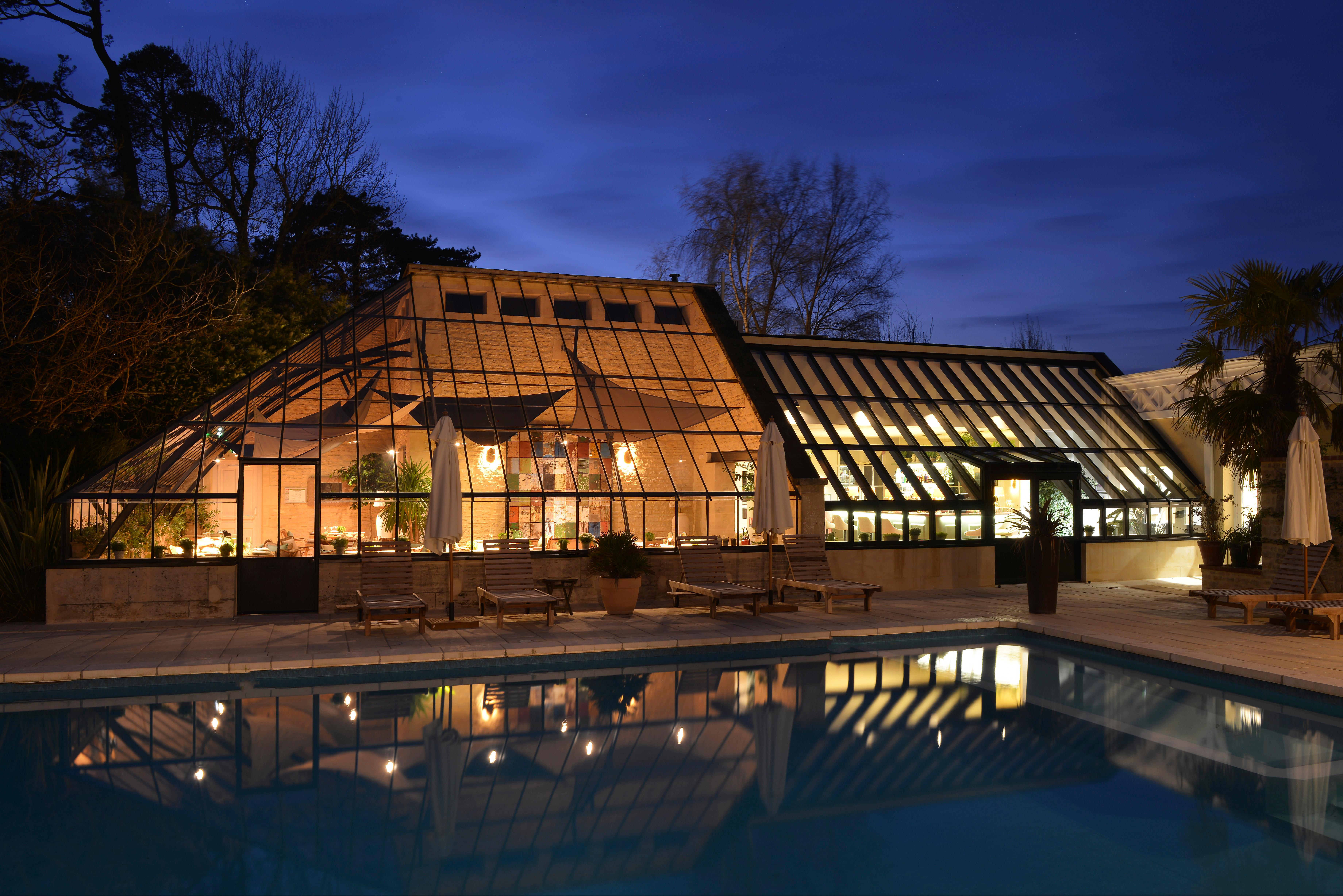 Heated outdoor swimming pool