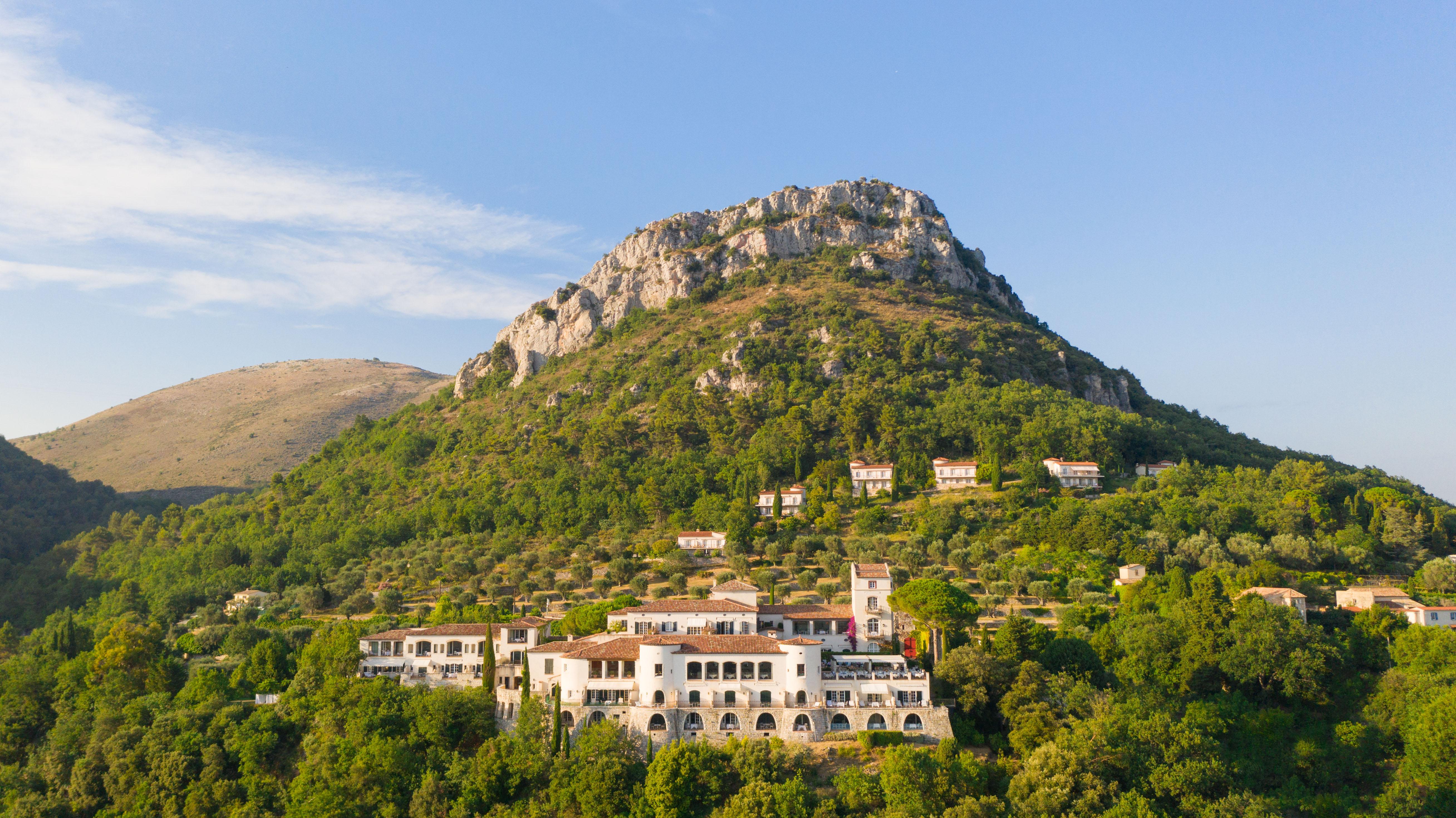 Chateau Saint-Martin and Spa hilltop palace panorama overlooking the French Riviera