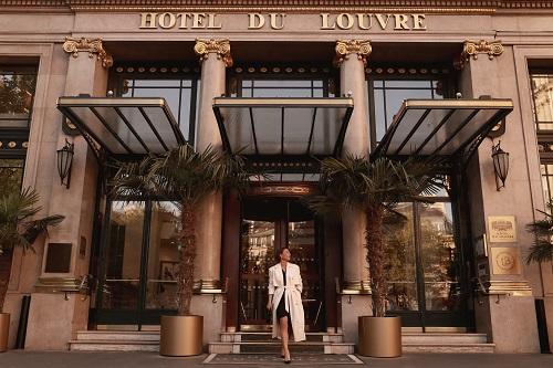 Hotel du Louvre historic grand entrance on Place Andre Malraux Paris