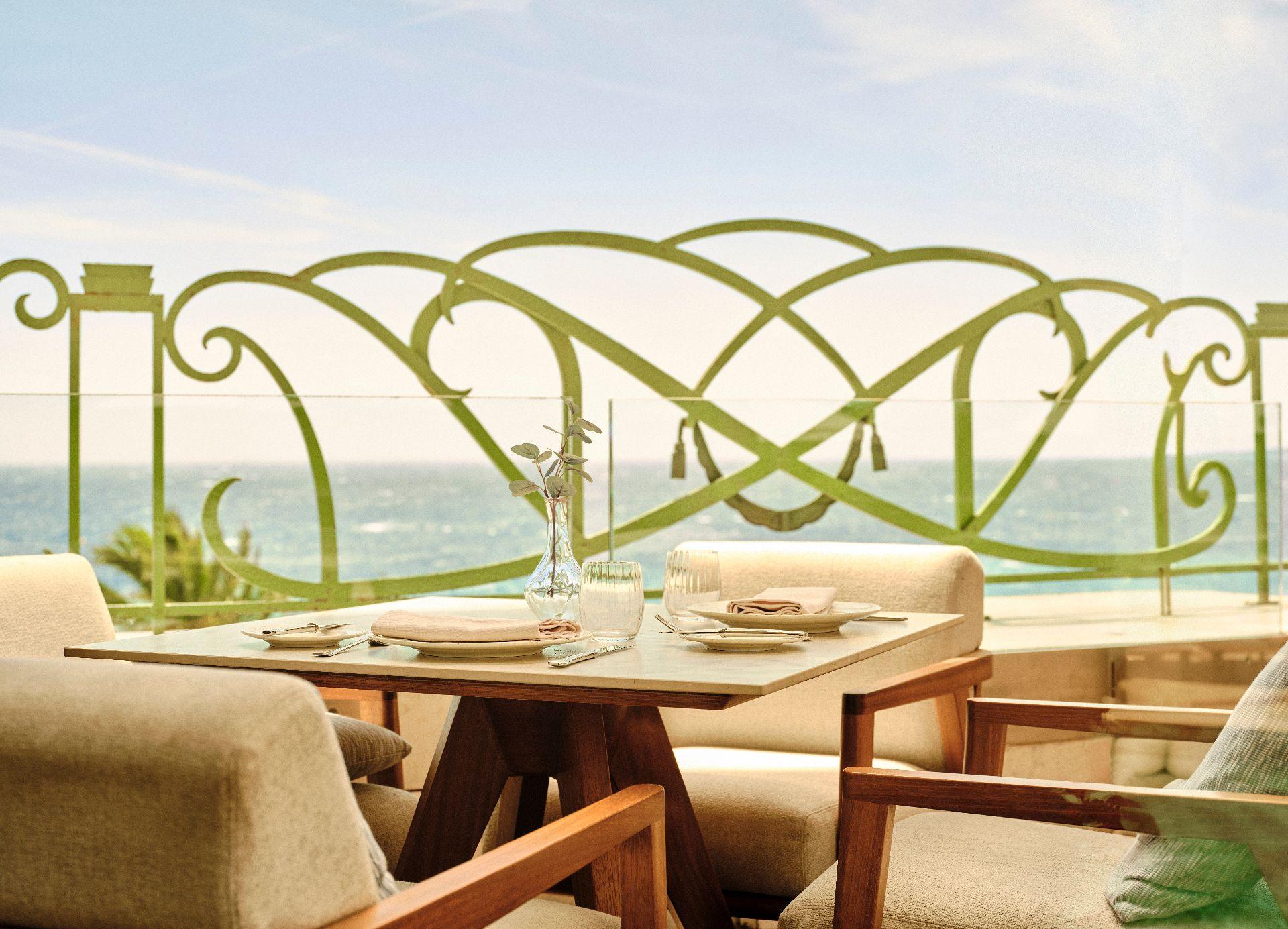 Panoramic terrace of Zouzou Restaurant overlooking Mediterranean