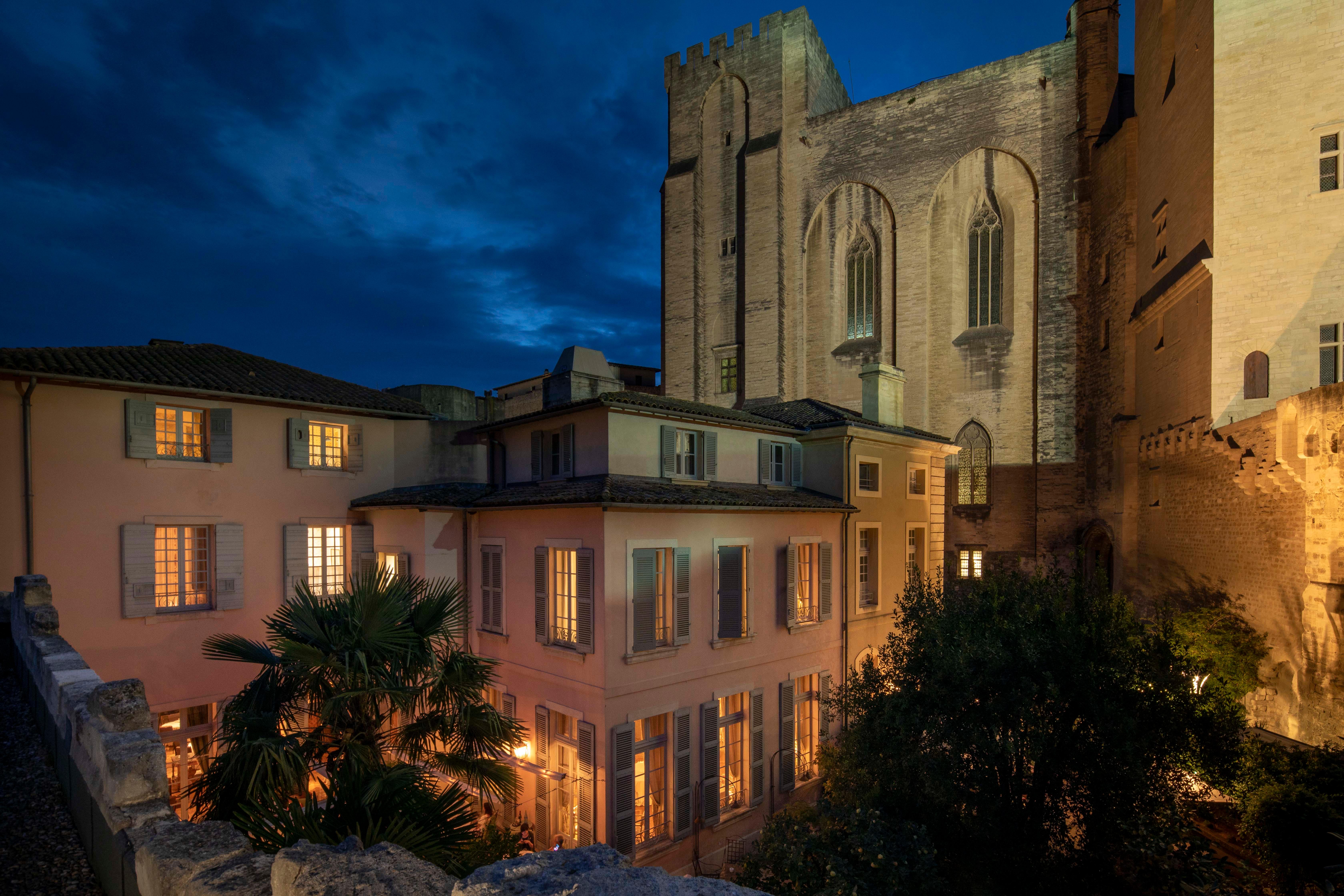 La Mirande 18th-century palace hotel at the foot of Avignon Popes Palace