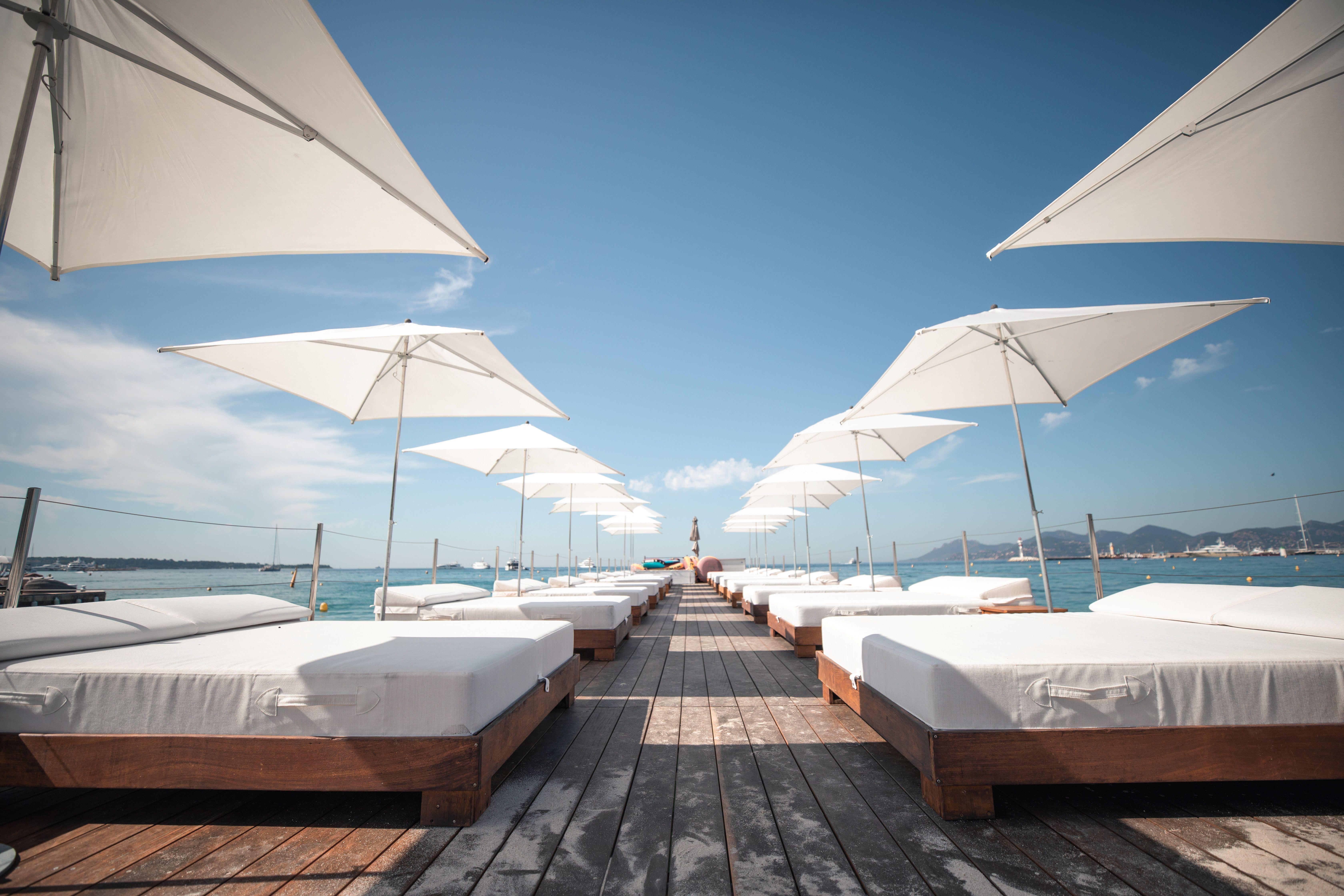 Hyde Beach Cannes Private Wooden Ponton over the Mediterranean Sea