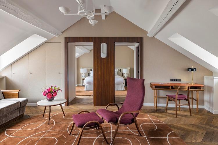 Junior Suite open lounge and bed
