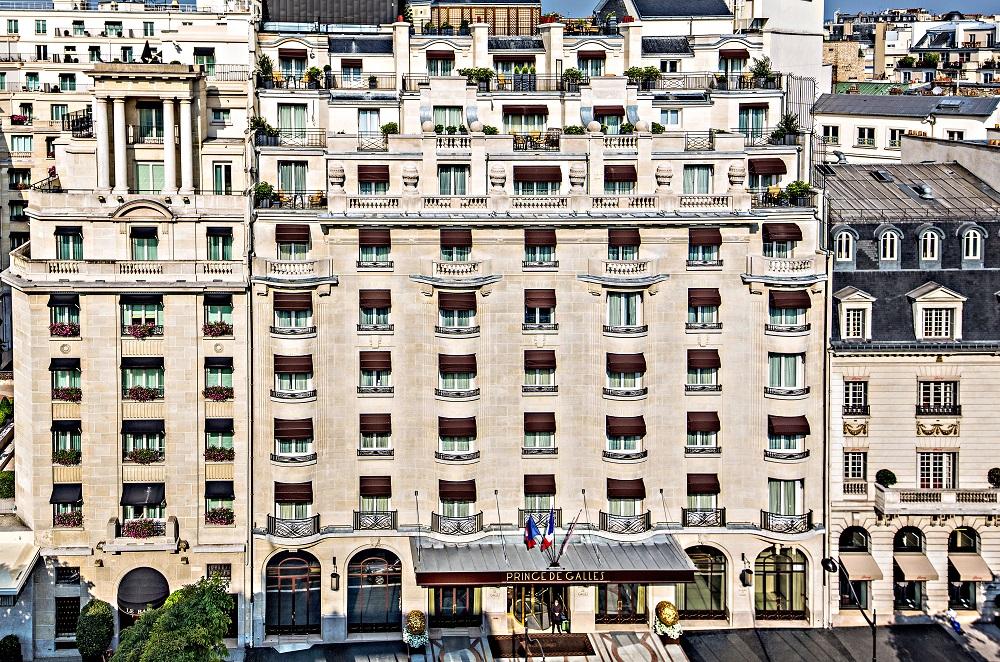 Prince de Galles 1928 Art Deco grand facade on Avenue George V, Paris