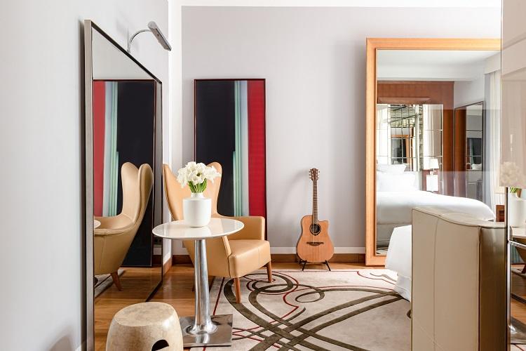 Studio Room with Acoustic Guitar and Starck Design