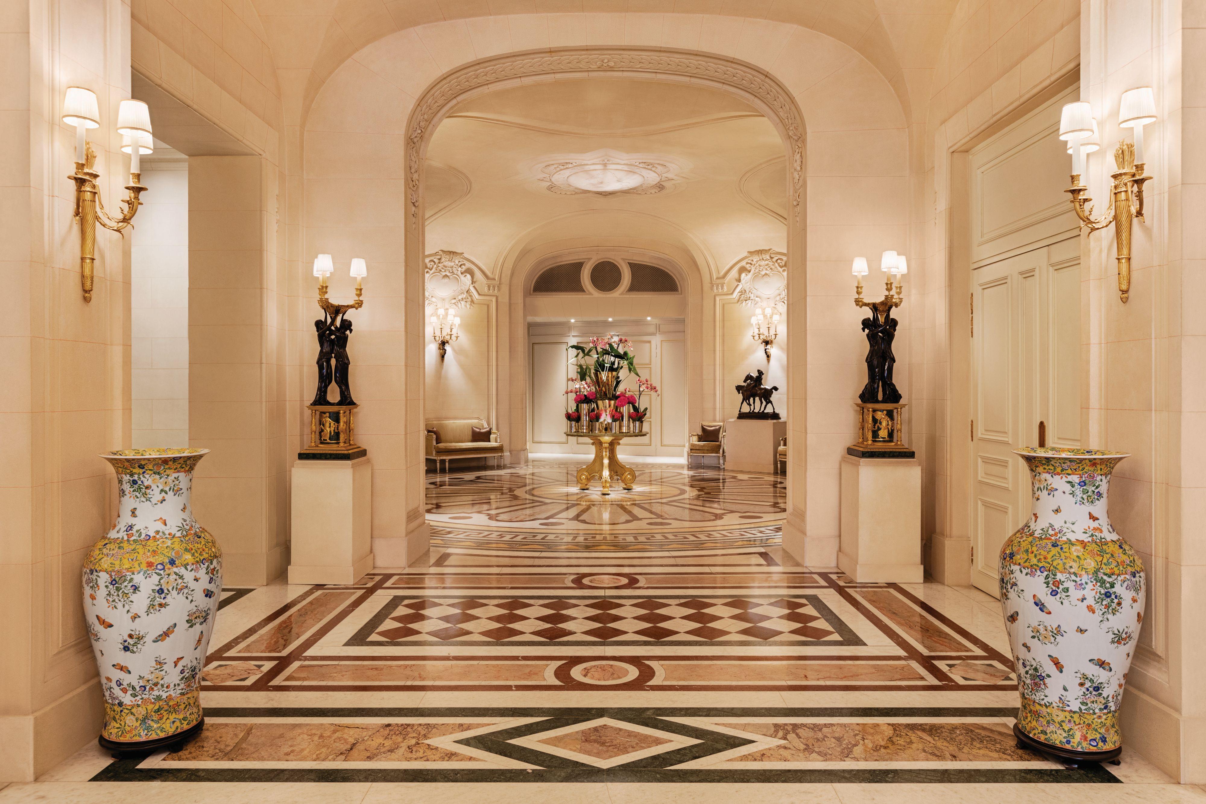 Shangri-La Paris grand palace entrance on Avenue d'Iéna in Paris, France