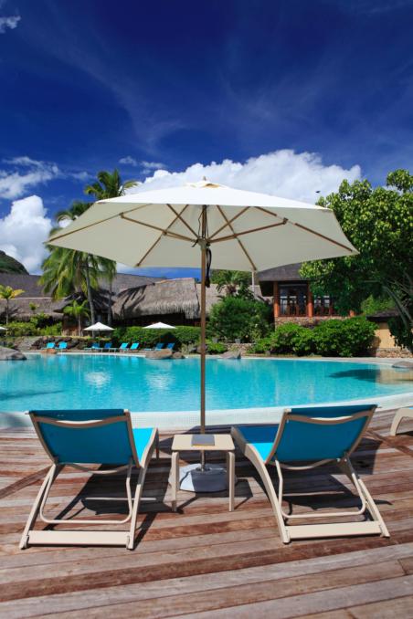 Hilton Moorea Pool Terrace and Cabanas