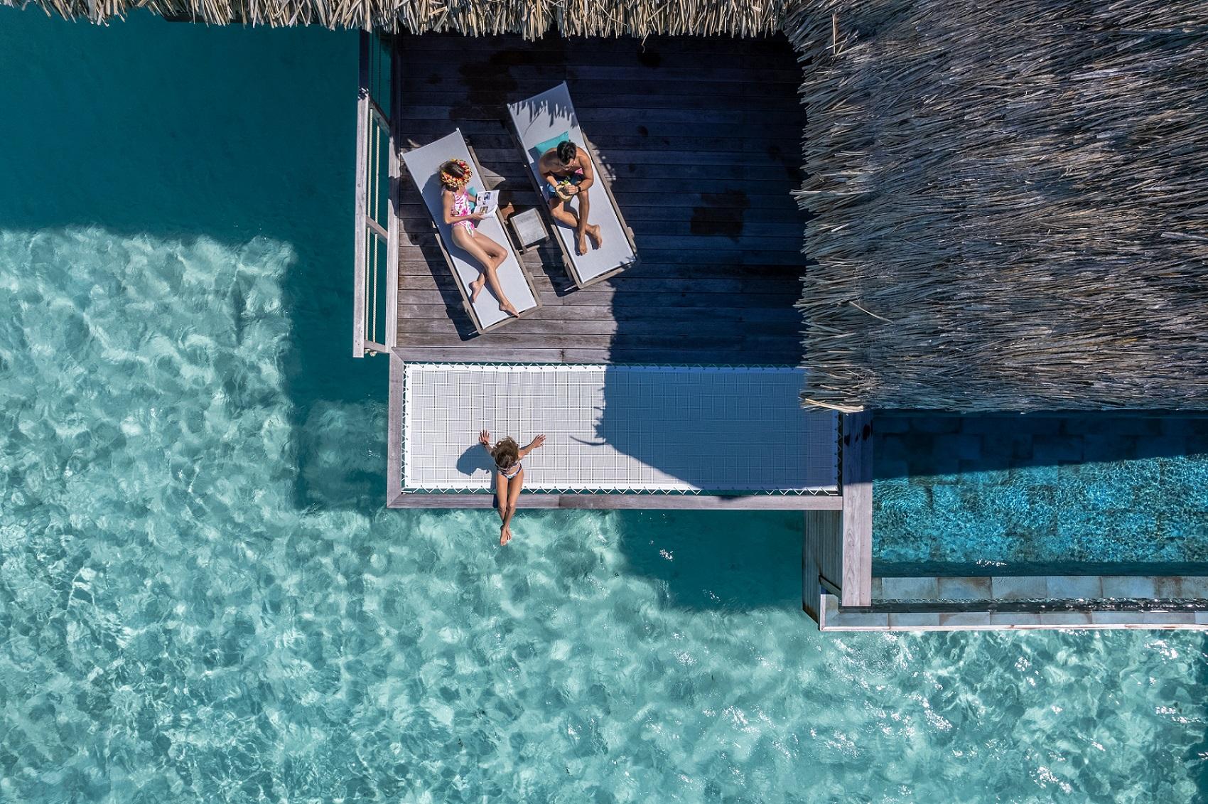 End of Pontoon Overwater Suite with sundeck and Mount Otemanu panorama