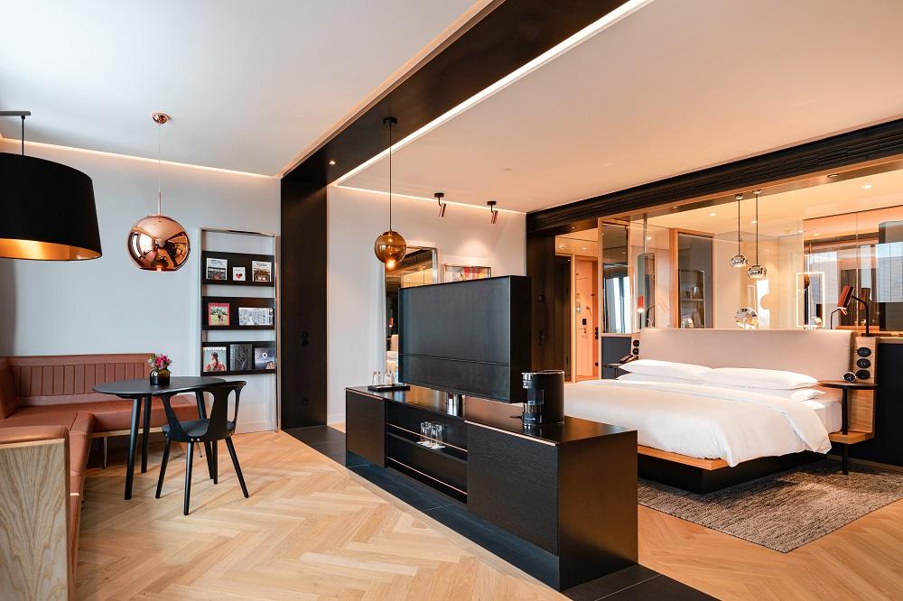 Andaz Deluxe King Room with Contemporary Bavarian Accents and Floor-to-Ceiling Windows