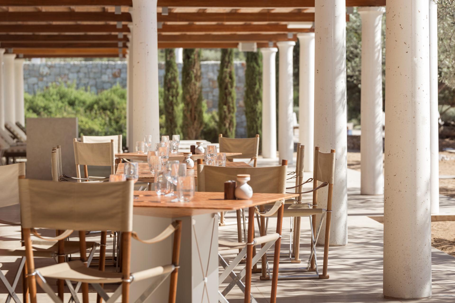 Amanzoe Private Beach Club and Turquoise Bay on the Aegean Sea