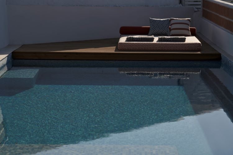 Element Suite private swimming pool and secluded sun terrace with color-changing optical fibers