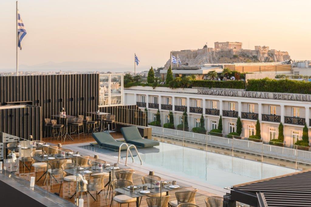 Mappemonde rooftop restaurant, bar & lounge featuring panoramic Acropolis views