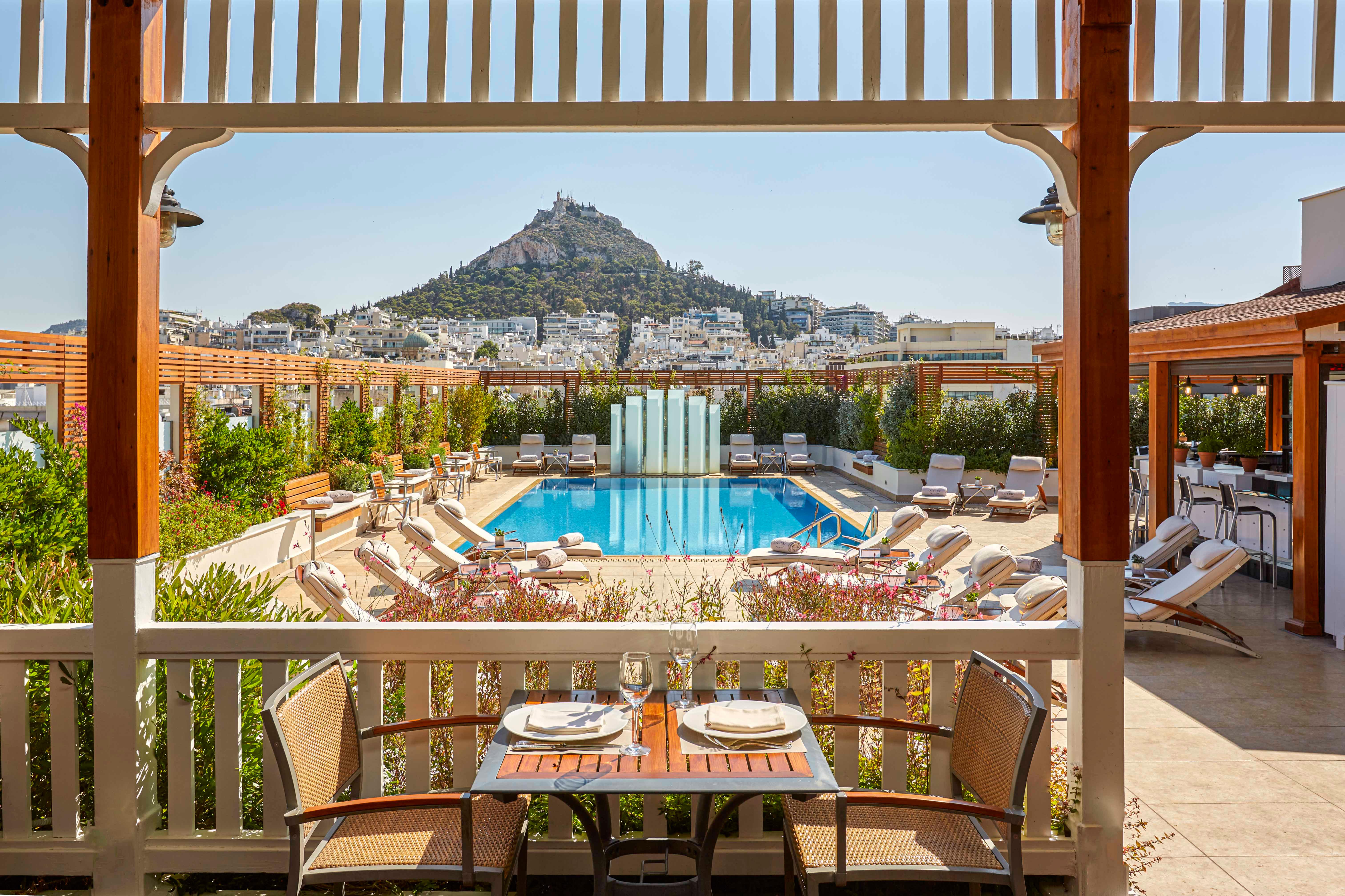 7th Floor Rooftop Pool with Lycabettus Views