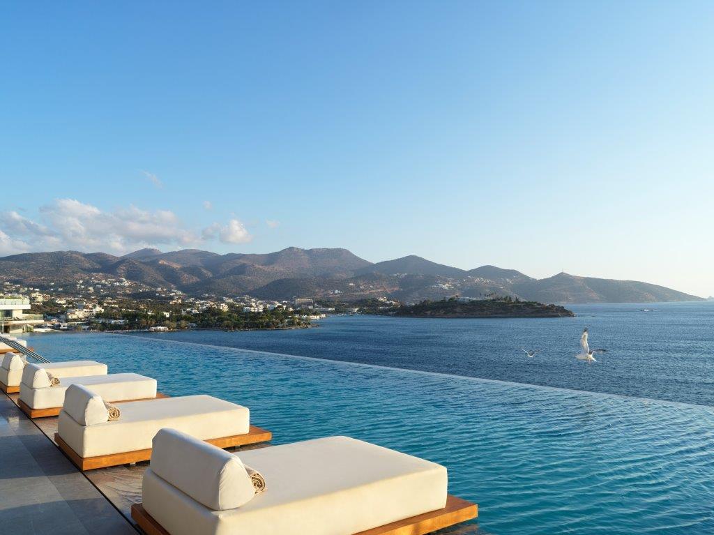 InterContinental Crete Rooftop Infinity Pool overlooking Mirabello Bay